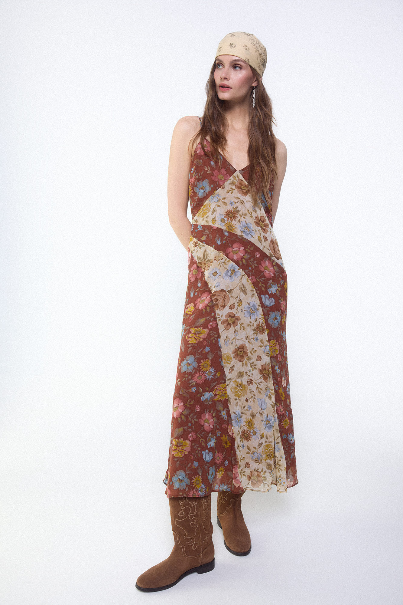 Slowlove Vestido estampado combinado