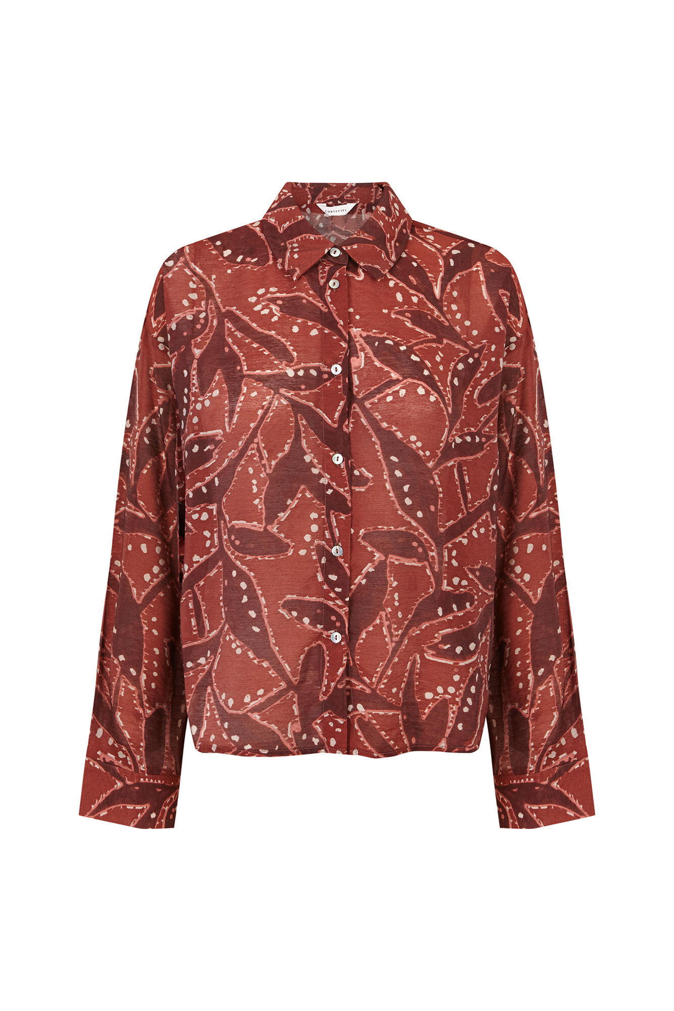 Cortefiel Camisa estampada Estampado marr&oacute;n