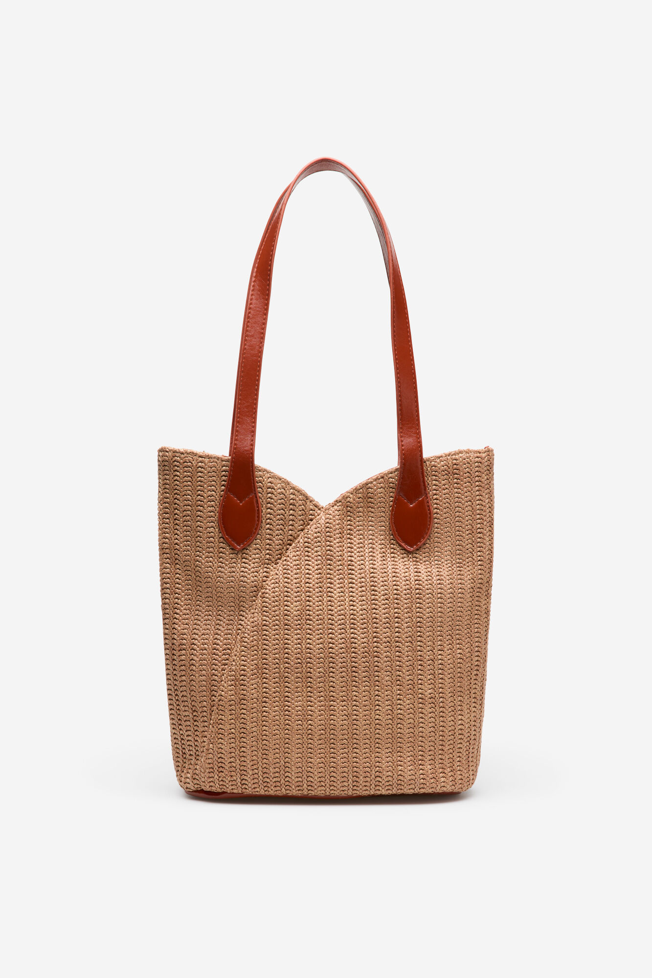 Cortefiel Bolsa de rafia con cortes