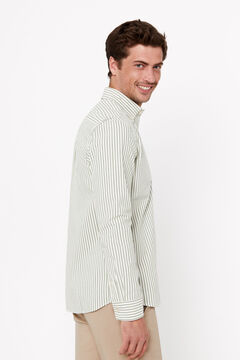 Cortefiel Camisa rayas planchado fácil Verde