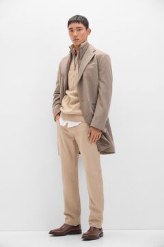Cortefiel Pantalón 5 bolsillos color regular fit Beige