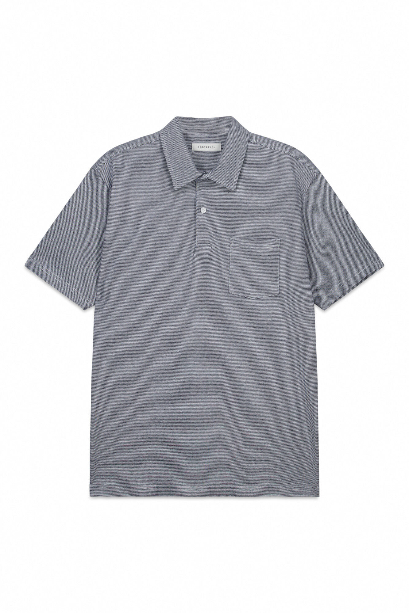 Cortefiel Polo rayas bolsillo Gris