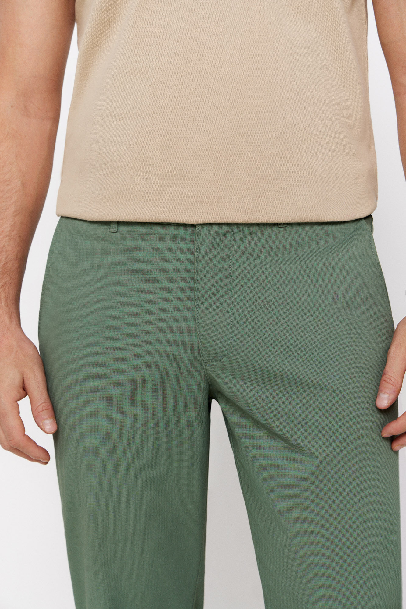 Cortefiel Pantal&oacute;n chino estampado regular fit Kaki