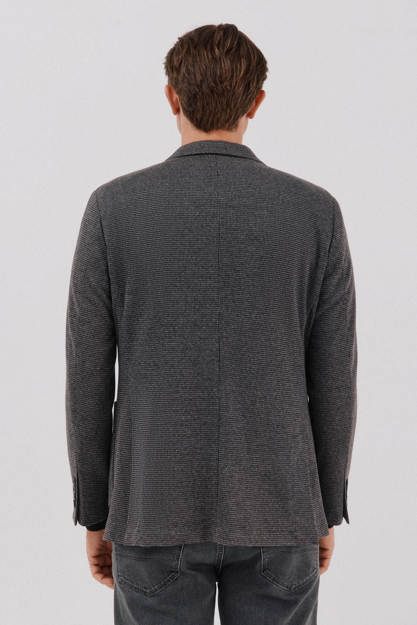 Cortefiel Americana de tejido pata de gallo Gris oscuro