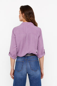 Cortefiel Camisa Cargo 100% Tencel Lila
