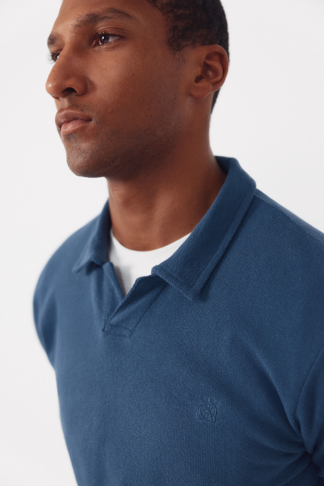 Cortefiel Polo estructura manga larga Azul oscuro
