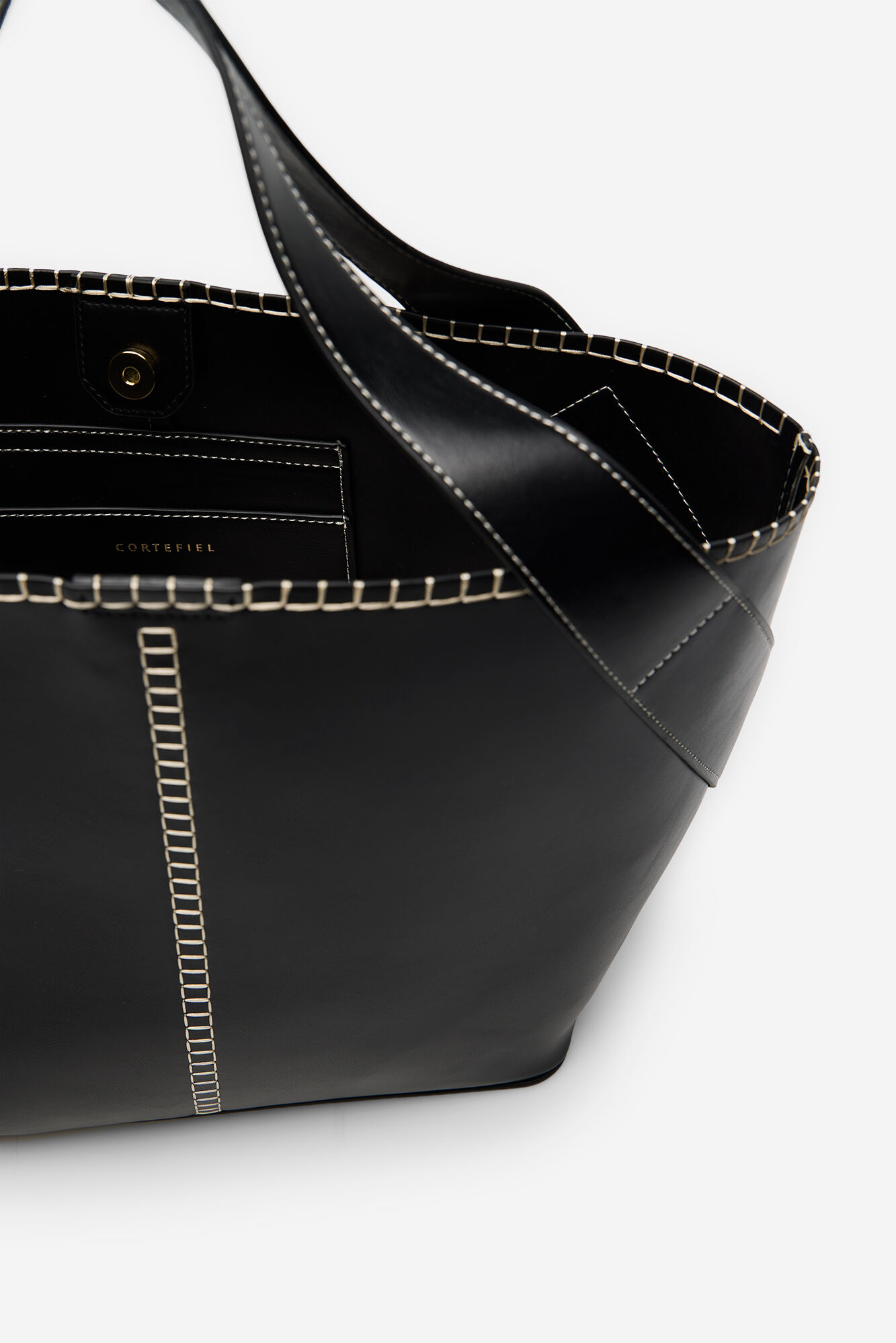 Cortefiel Capazo pespuntes Negro