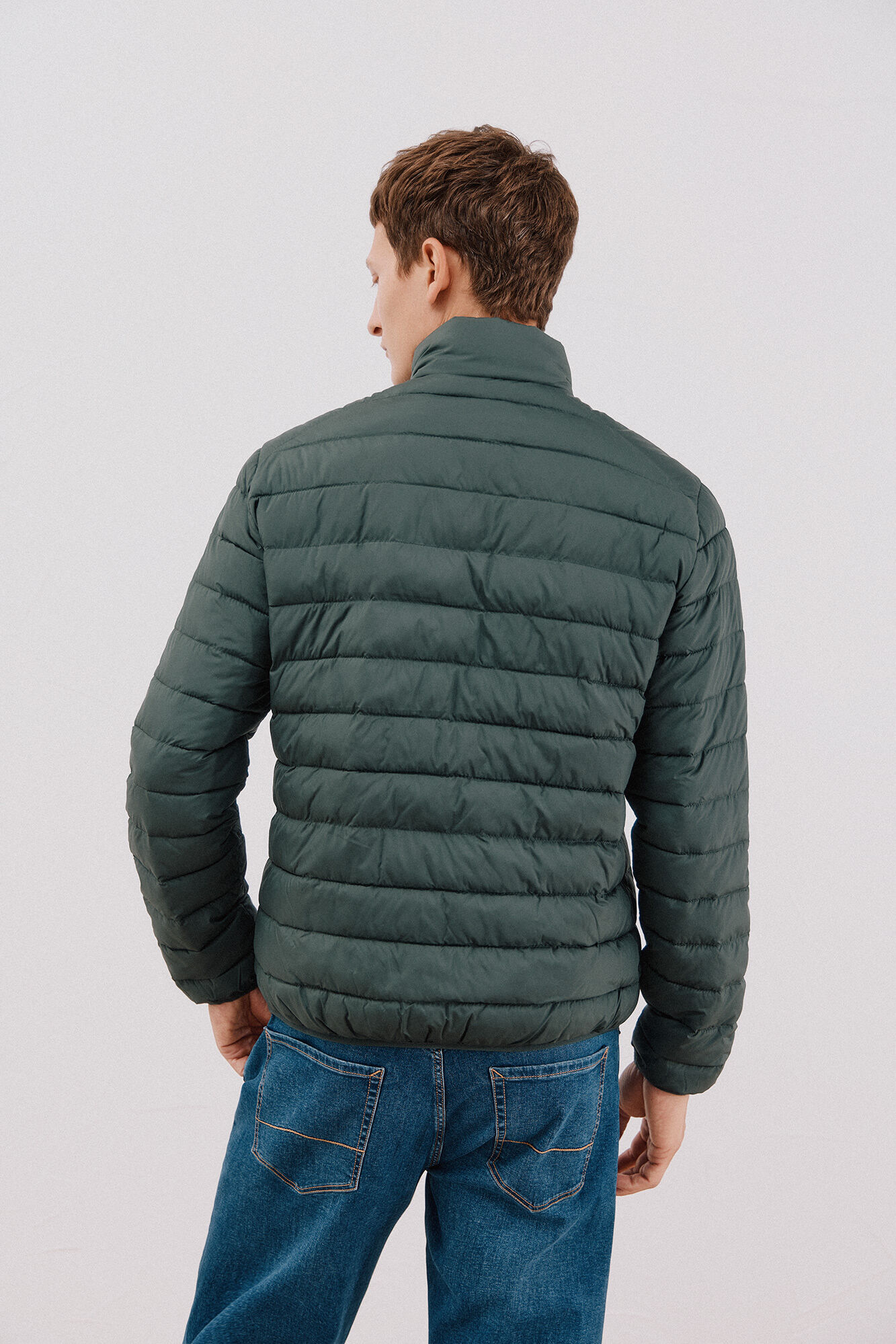 Cortefiel Chamarra acolchada ultralight Verde oscuro