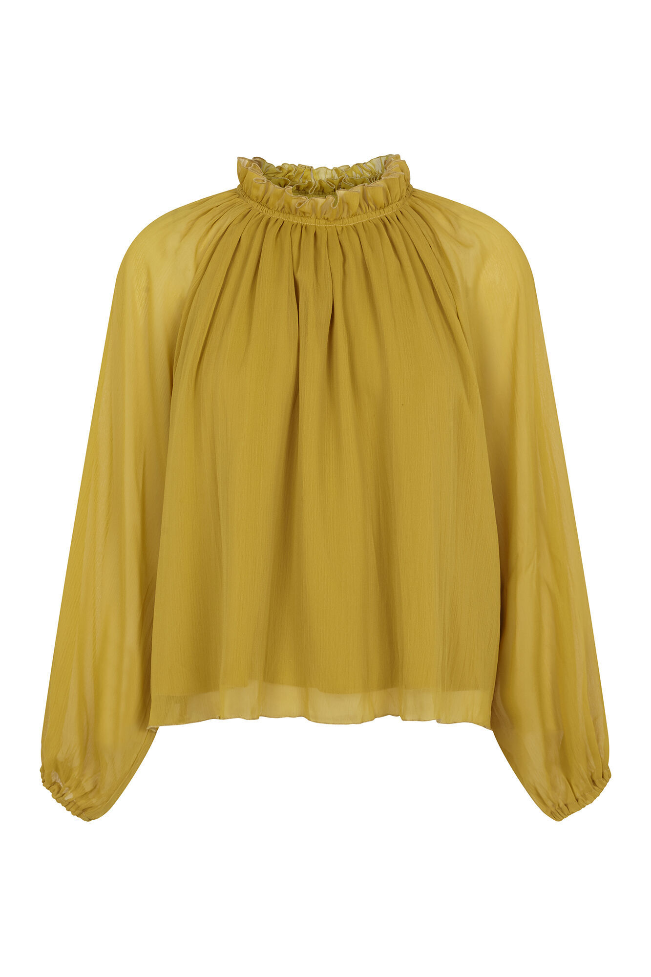 Cortefiel Blusa frunces fluida Amarillo