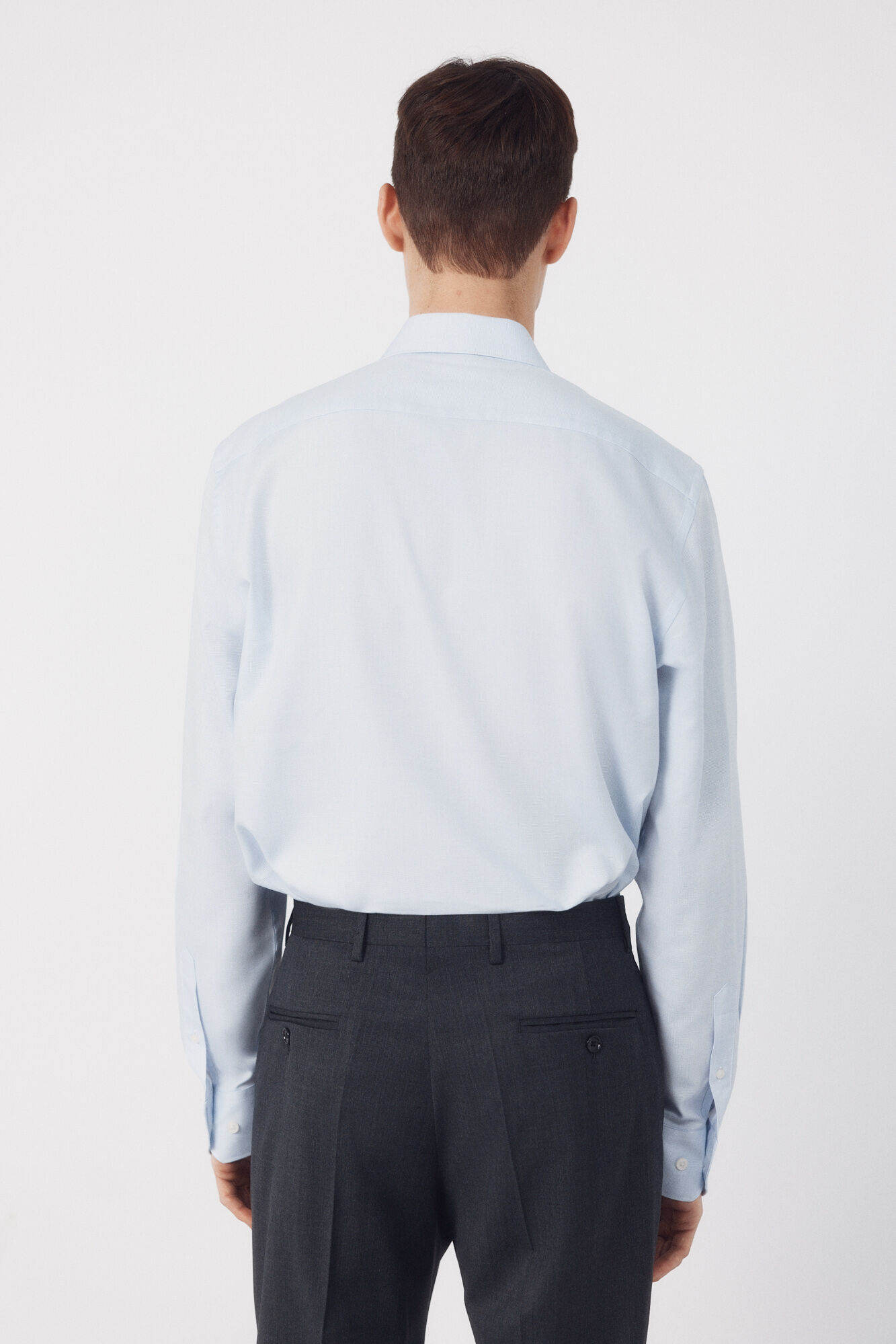 Cortefiel Camisa vestir estructura algod&oacute;n tencel Azul