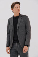 Cortefiel Americana de tejido pata de gallo Gris oscuro