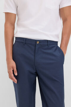 Cortefiel Pantalón chino confort regular fit Azul marino