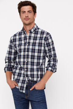 Cortefiel Camisa cuadros fácil plancha Azul