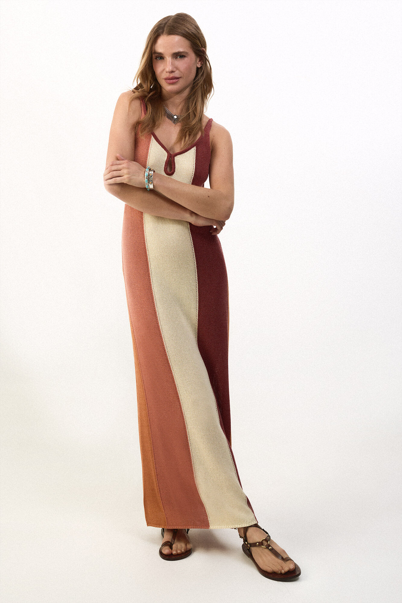 Slowlove Vestido punto multicolor Multicolor