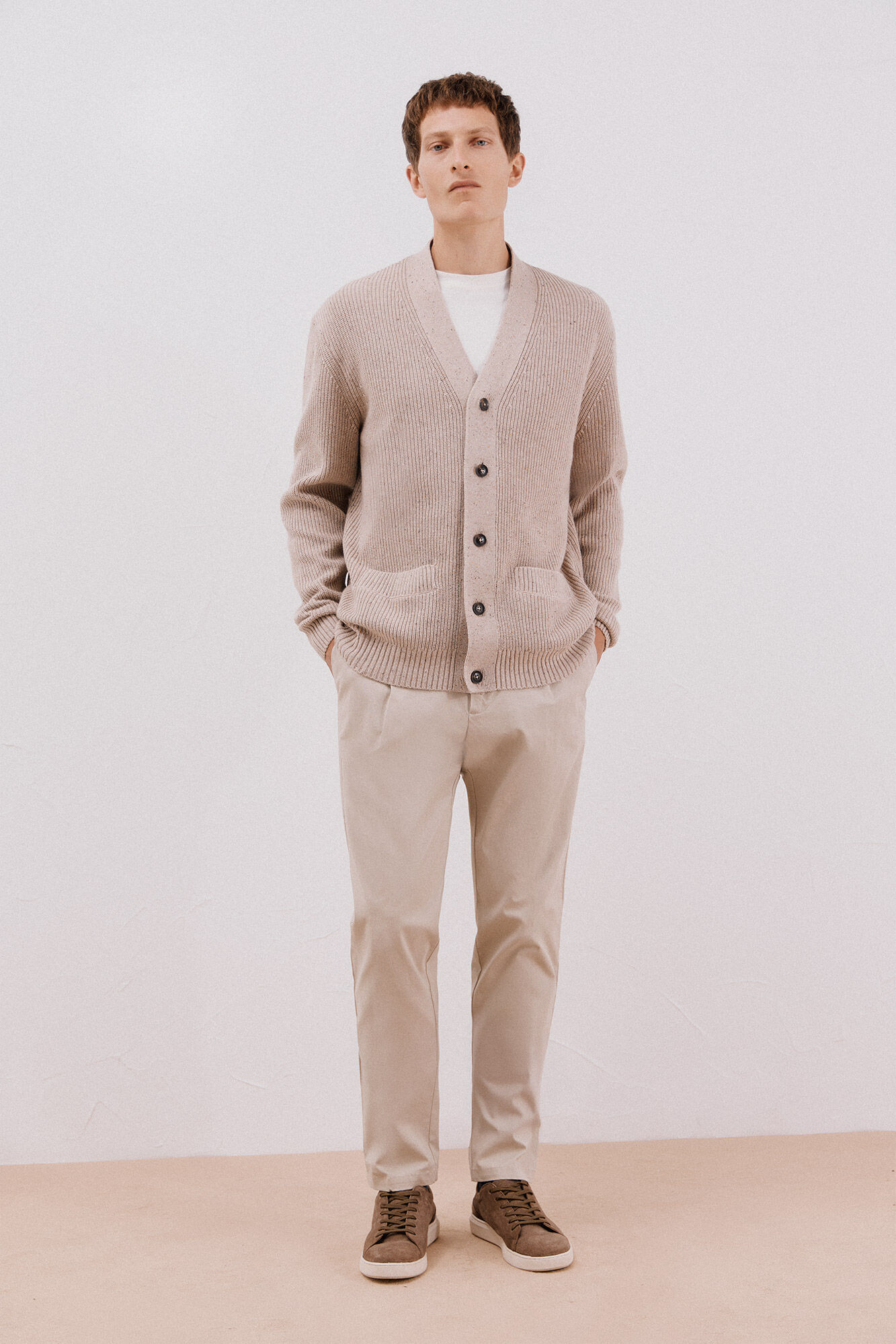 Cortefiel C&aacute;rdigan de algod&oacute;n tejido perlado