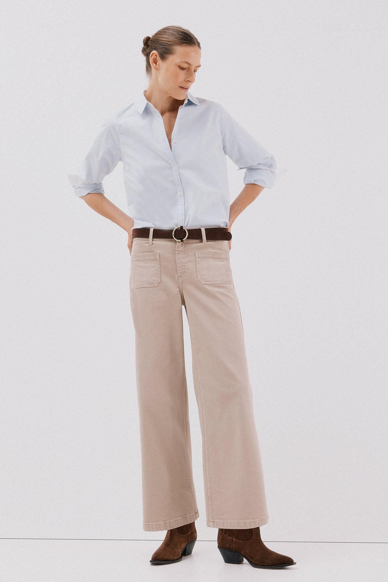 Cortefiel Camisa oxford  Estampado azul