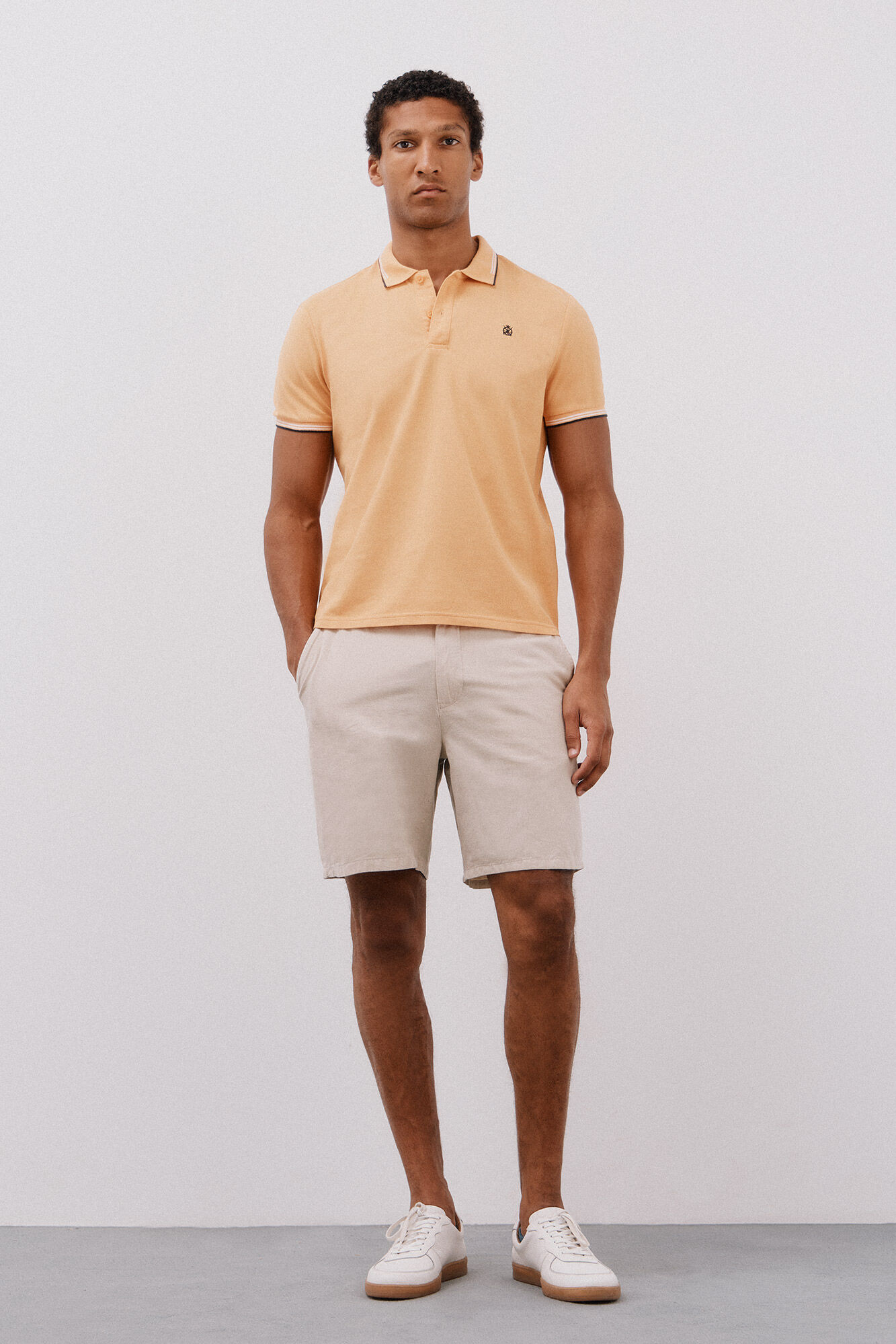 Cortefiel Polo piqu&eacute; tips Amarillo