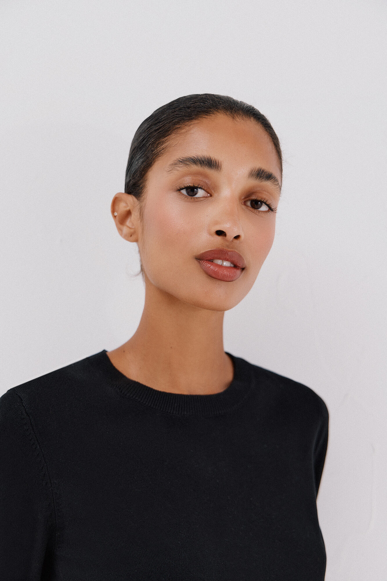 Cortefiel Su&eacute;ter de tejido fino Negro