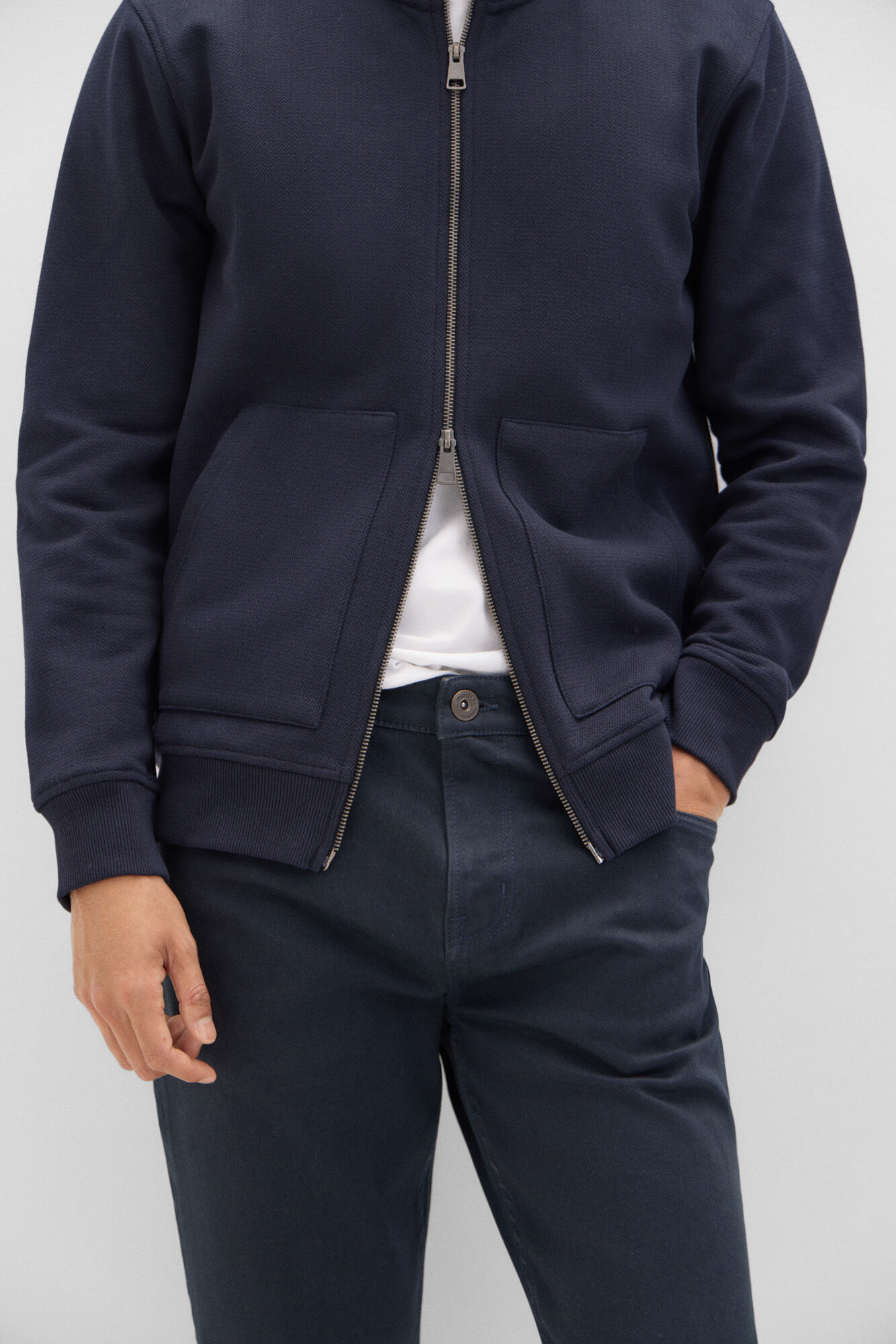 Cortefiel Pantal&oacute;n 5 bolsillos color regular fit Azul marino