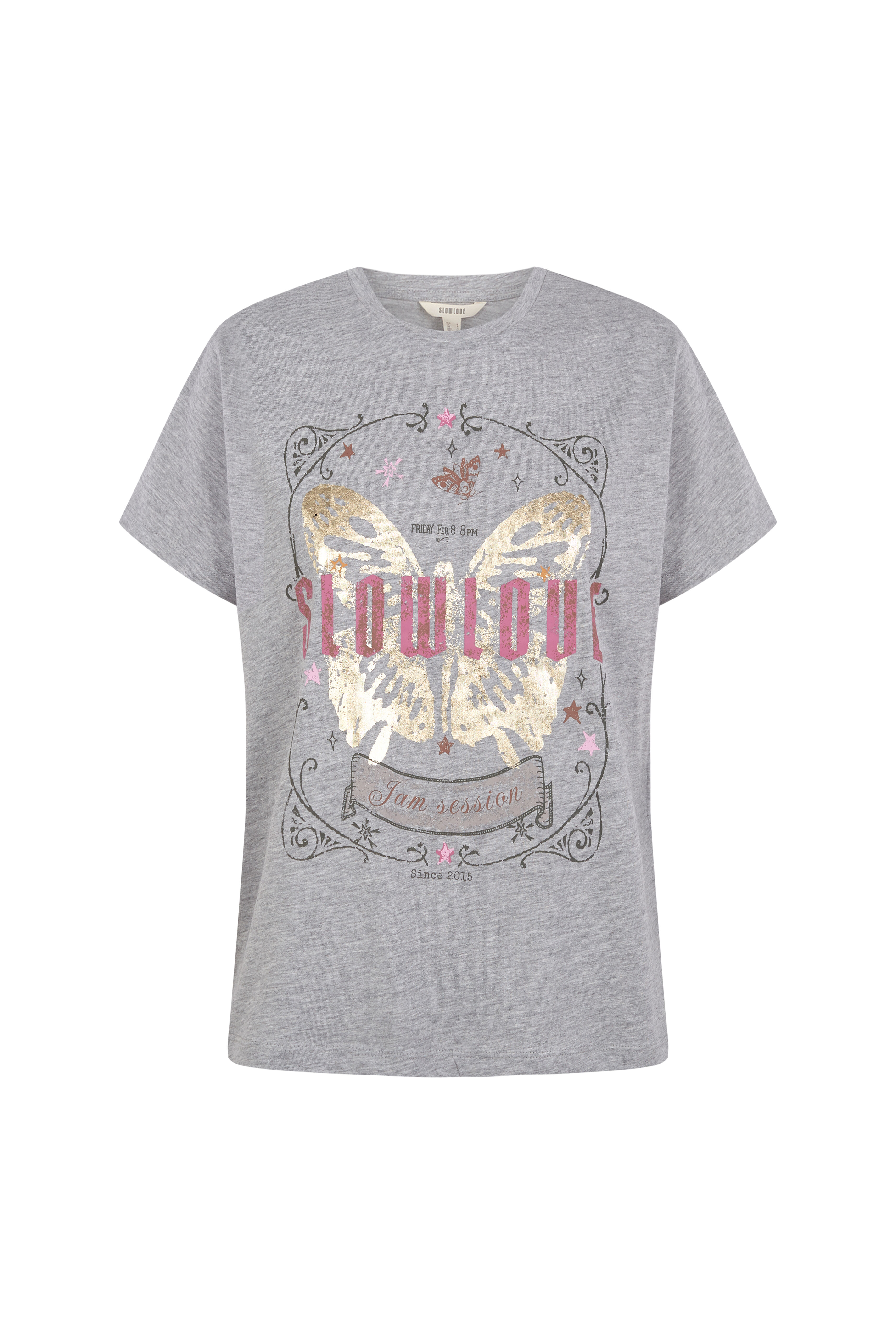 Slowlove Playera slowlove mariposa Gris
