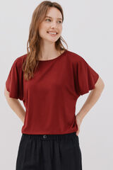 Cortefiel Playera básica fluida Vino