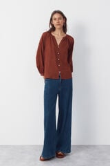 Cortefiel Blusa con bordados Rojo
