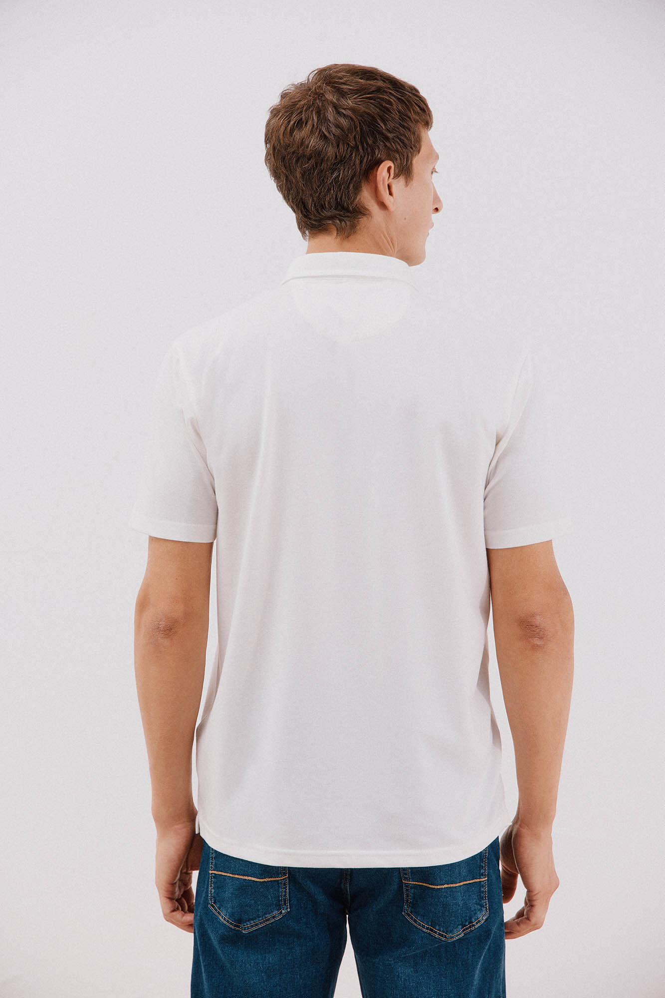 Cortefiel Polo liso piqu&eacute; Blanco