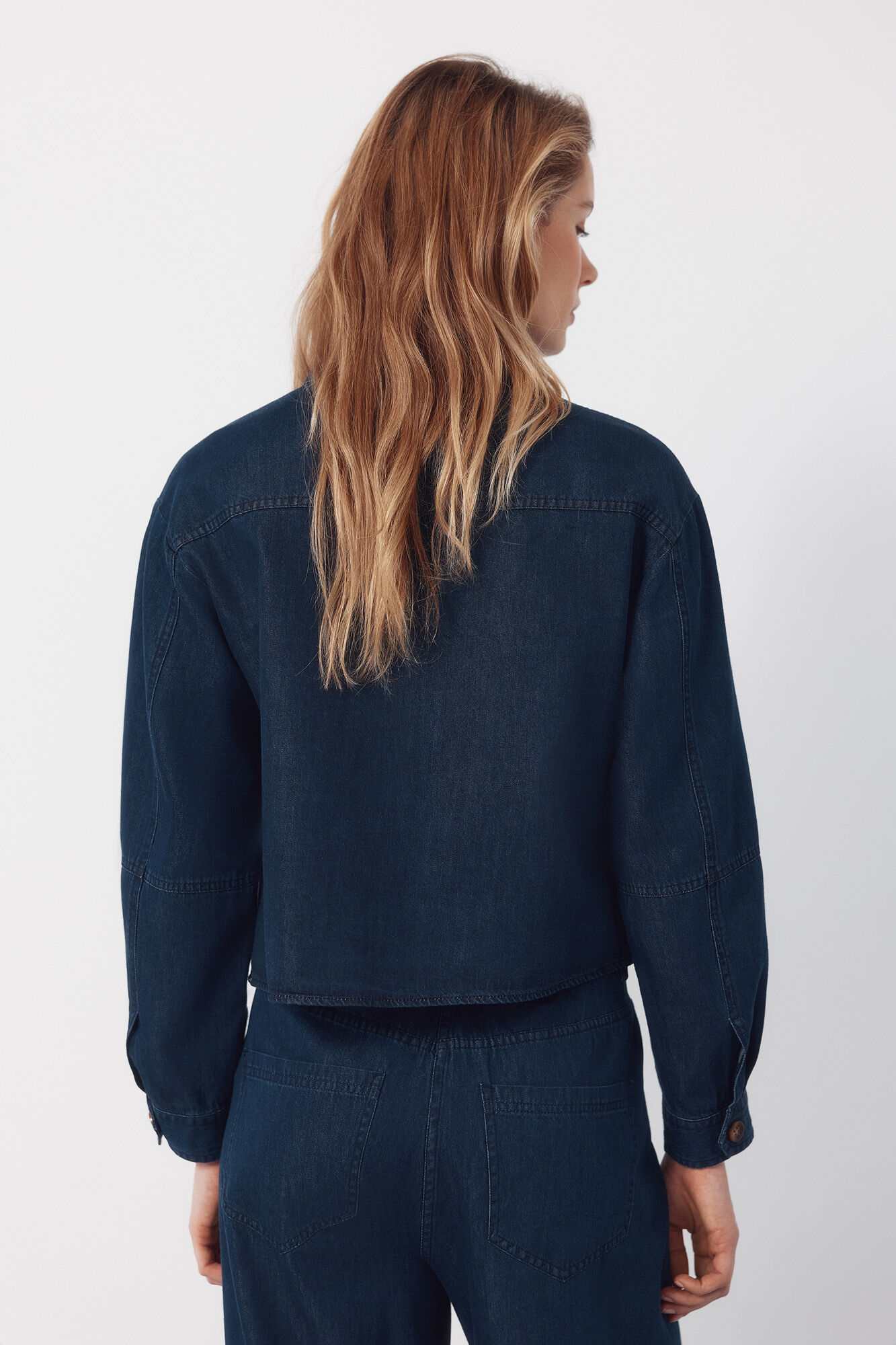 Cortefiel Camisa de mezclilla suave Azul