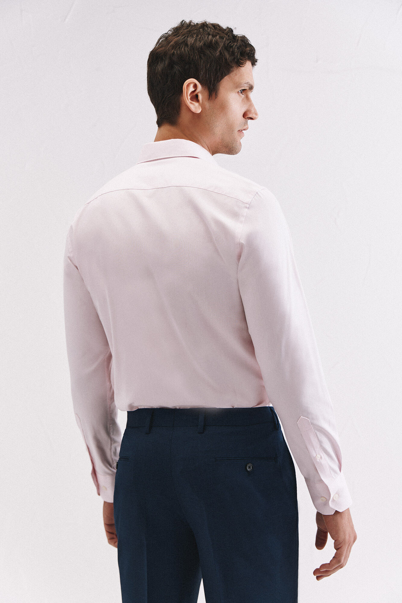 Cortefiel Camisa vestir lisa f&aacute;cil plancha Rosa