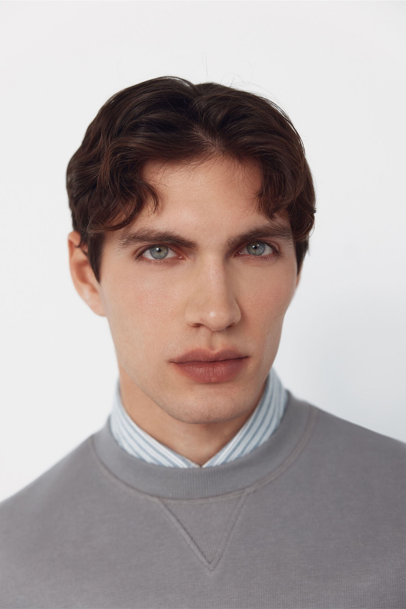 Cortefiel Sudadera estructura cuello caja Gris