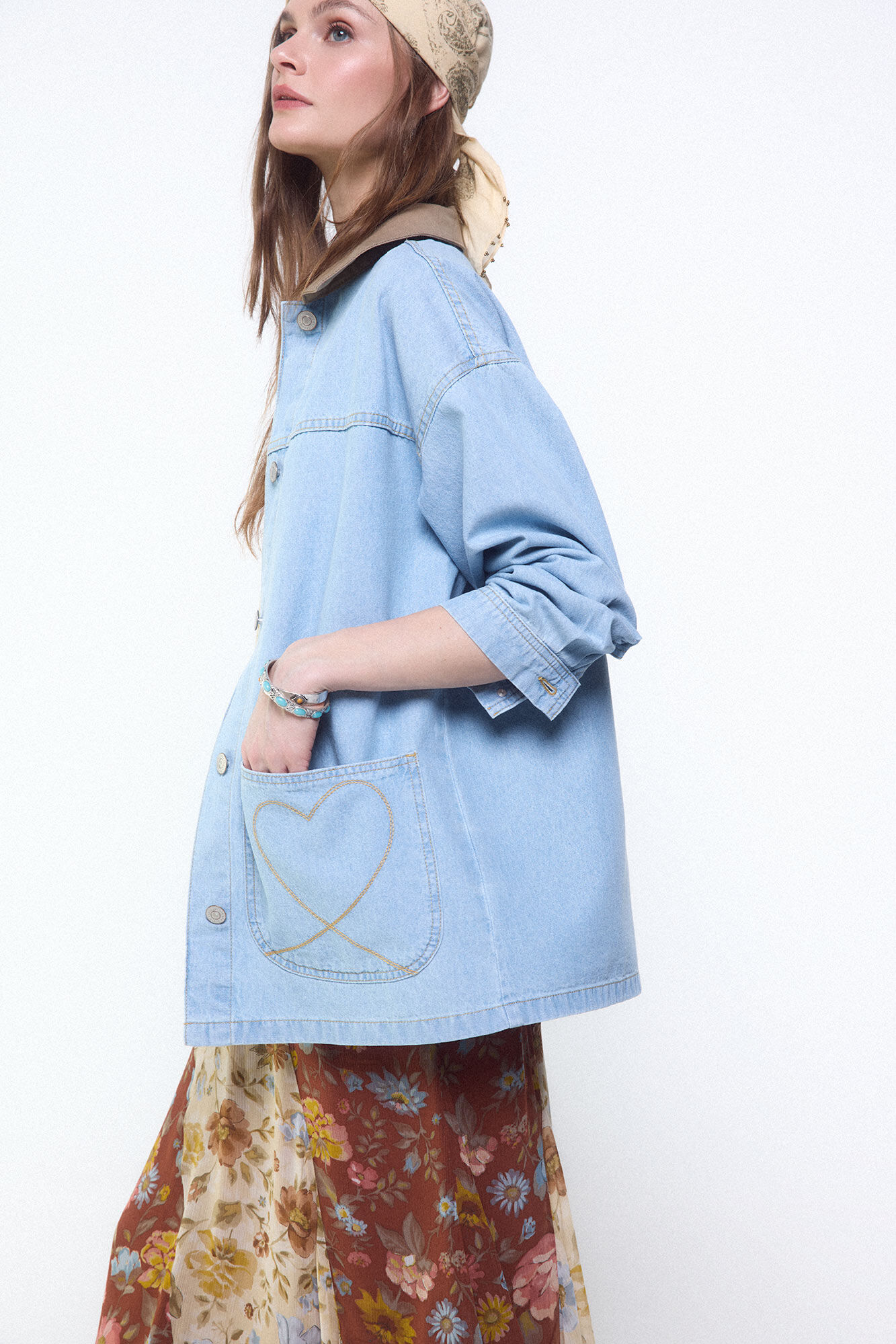 Slowlove Chamarra de mezclilla barn Azul