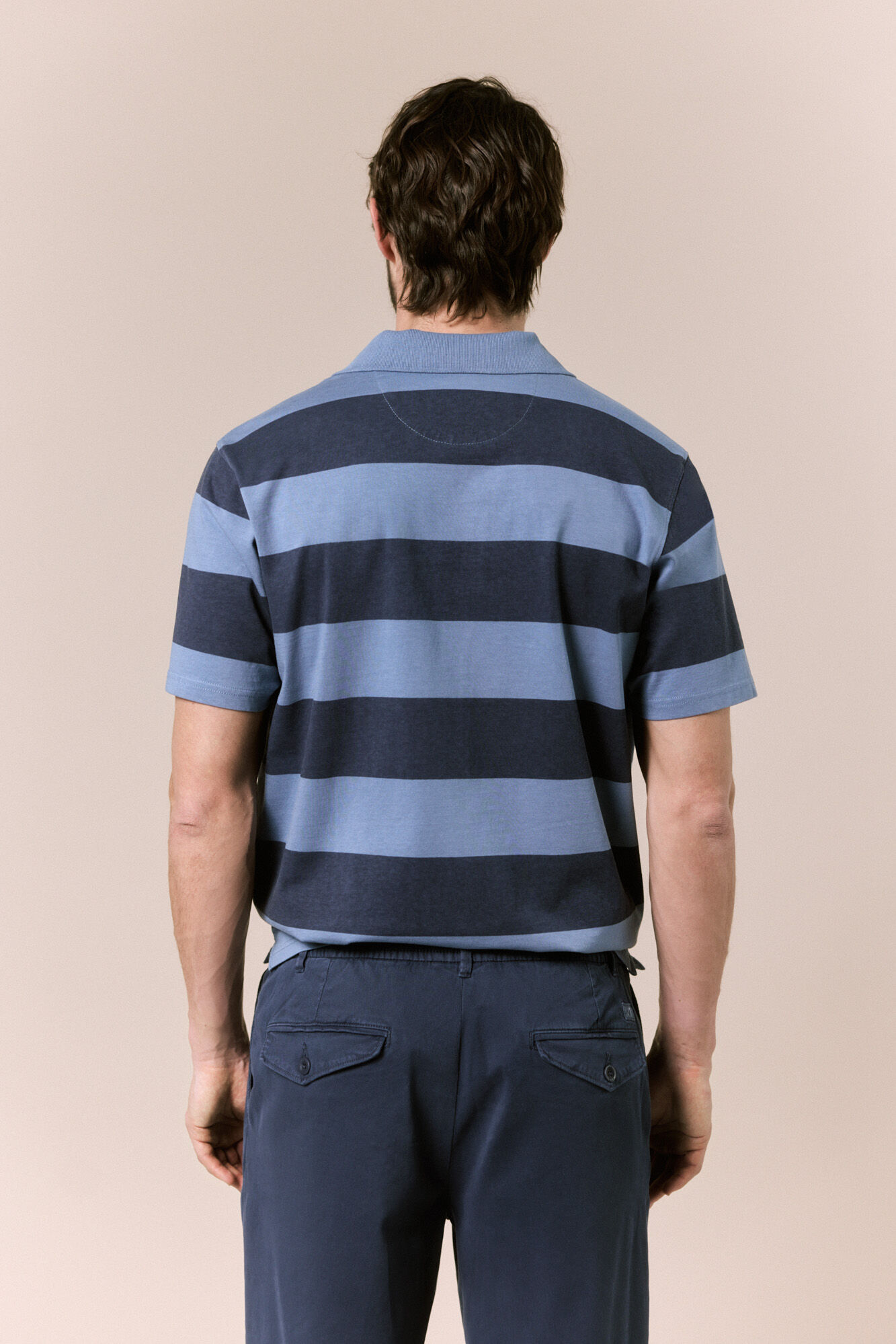 OOTO Polo lavado de rayas Azul