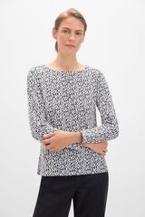 Cortefiel Camiseta básica escote barco con botones dorados Estampado gris