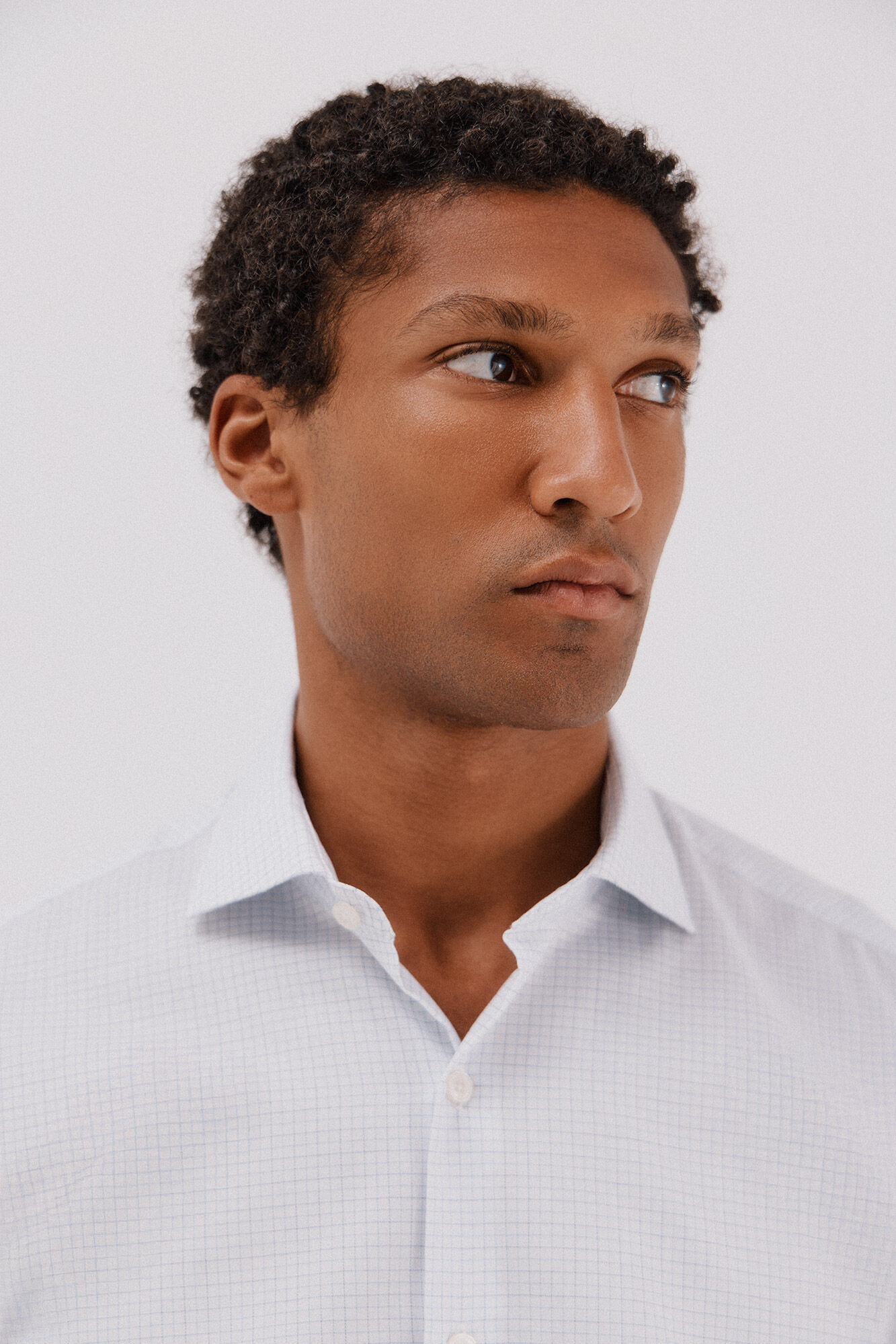 Cortefiel Camisa vestir cuadros f&aacute;cil plancha Estampado blanco