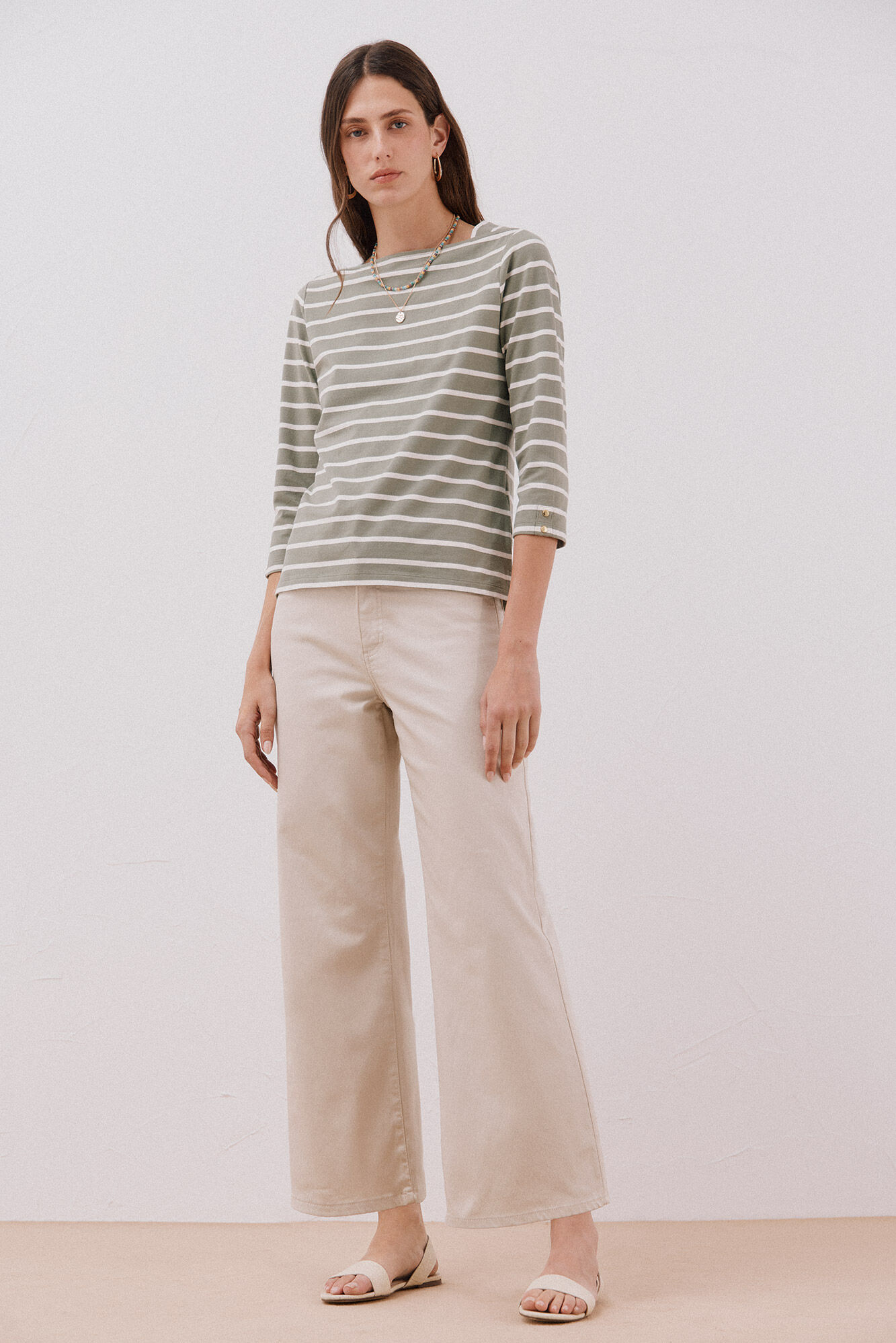 Cortefiel Playera b&aacute;sica barco Estampado verde