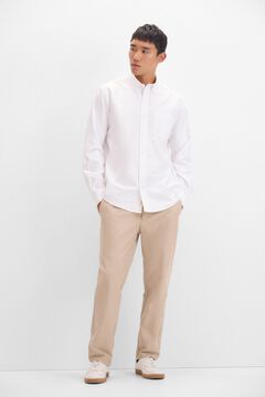 Cortefiel Camisa oxford liso Blanco