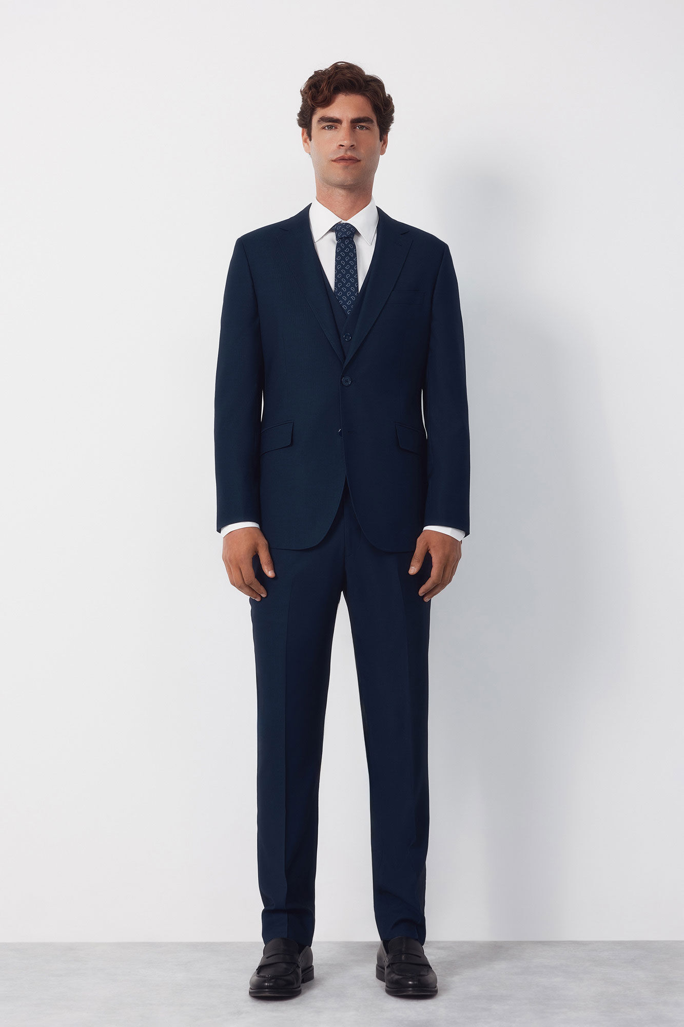 Cortefiel Americana traje estructura Serie XXI Azul marino