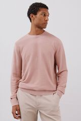 Cortefiel Suéter tejido fino estructura horizontal cuello redondo Rosa
