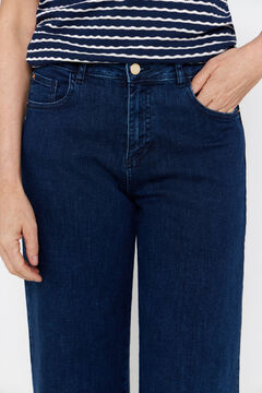 Cortefiel pantalón denim fit palazzo crop Azul