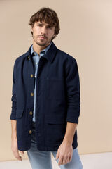 OOTO Sobrecamisa algod&oacute;n lino Azul marino