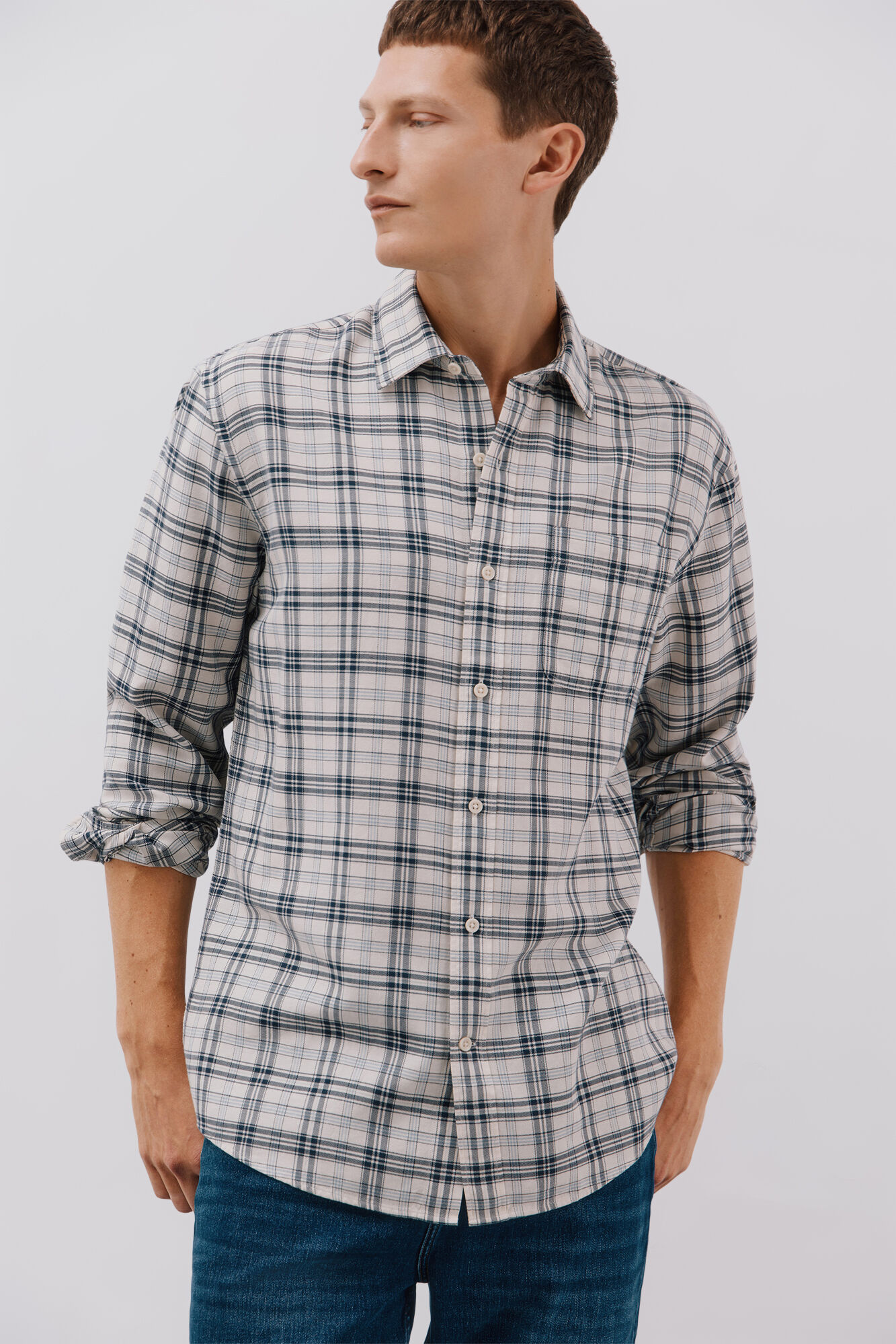 Cortefiel Camisa cuadros Tencel