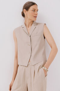 Cortefiel Chaleco de cuello solapa