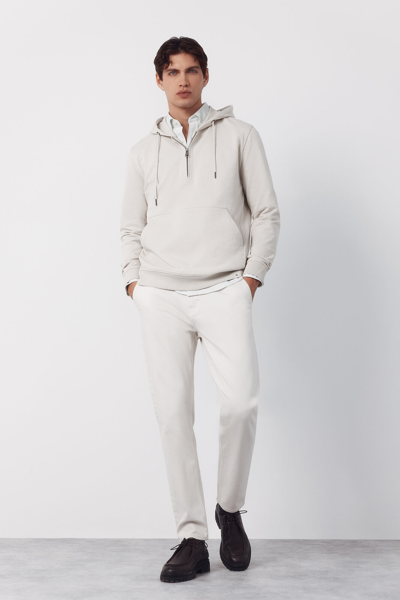 Cortefiel Sudadera con capucha Beige