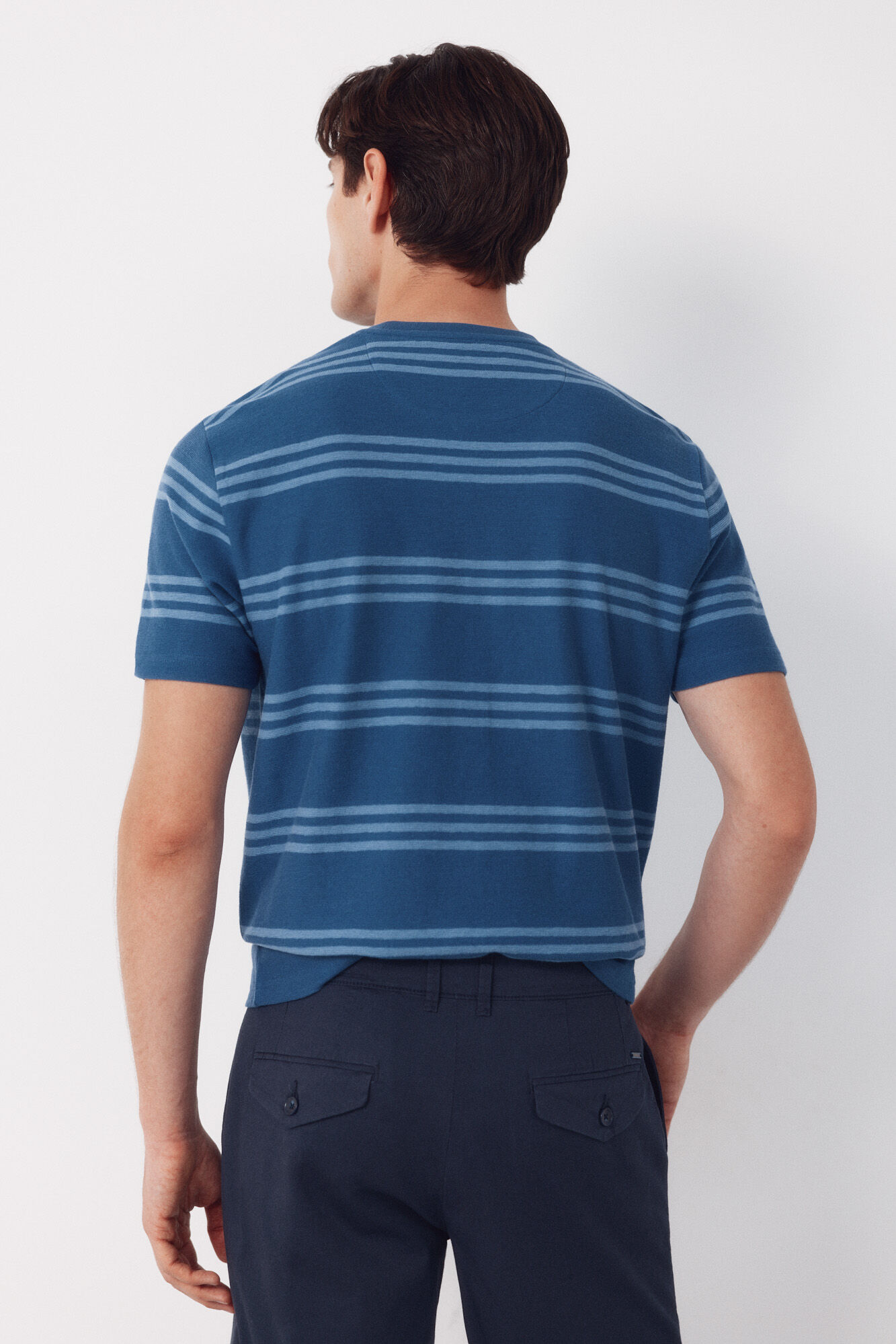 Cortefiel Camiseta de rayas estructura Azul