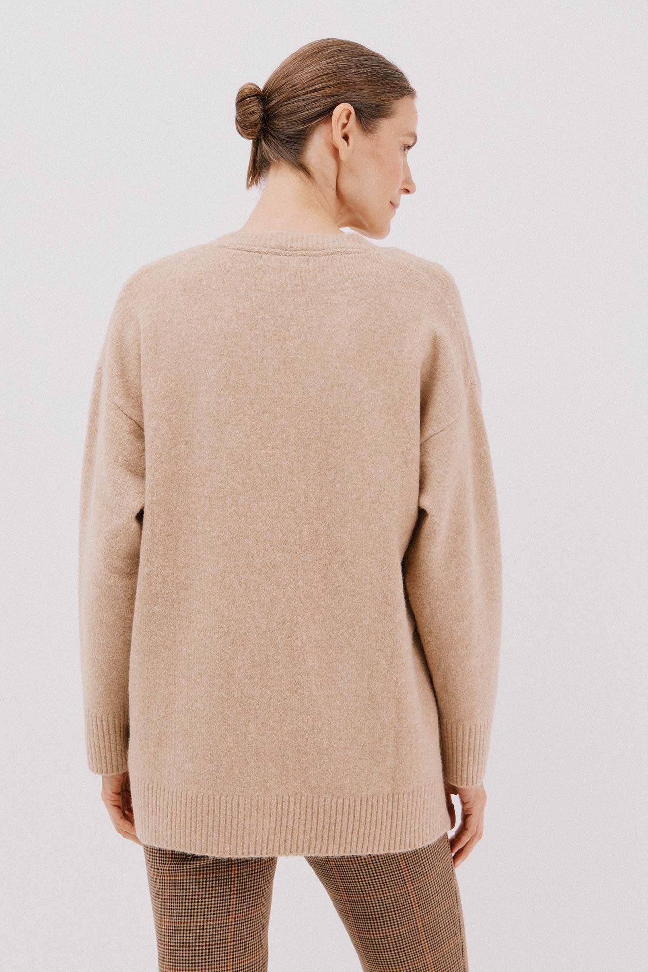 Cortefiel C&aacute;rdigan largo con bolsillos Beige