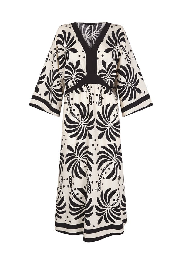 Cortefiel Vestido largo estampado Multicolor