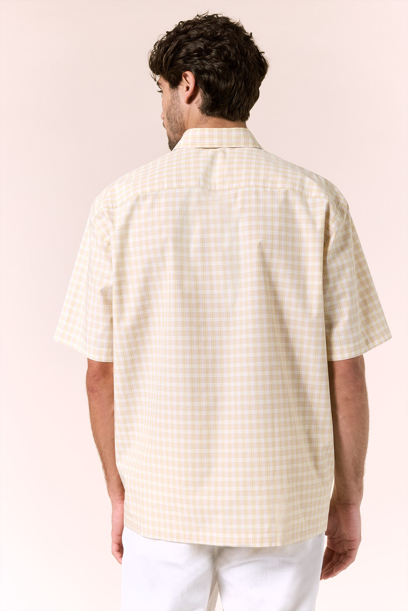 OOTO Camisa popel&iacute;n de cuadros Dorado