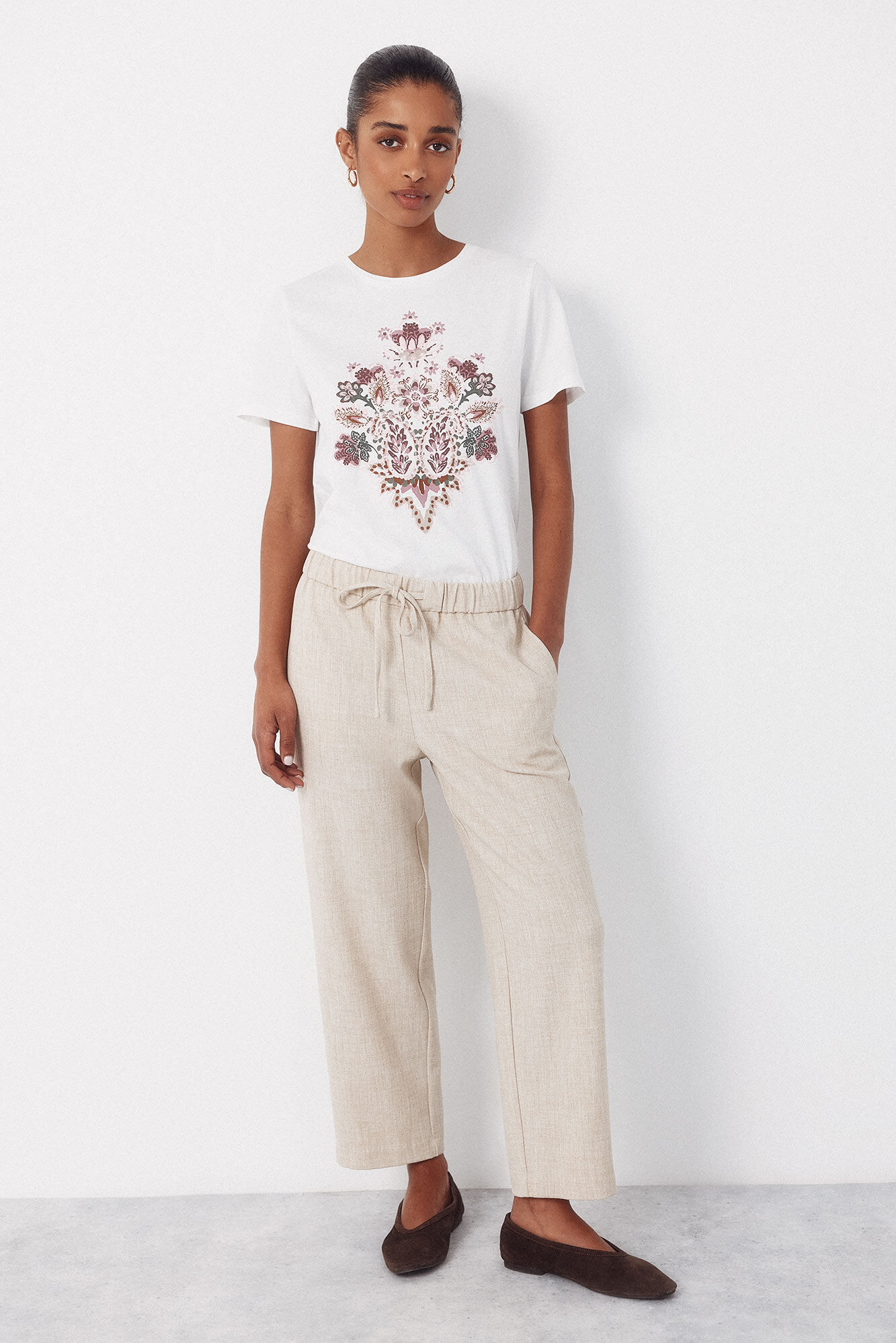 Cortefiel Playera estampada floral