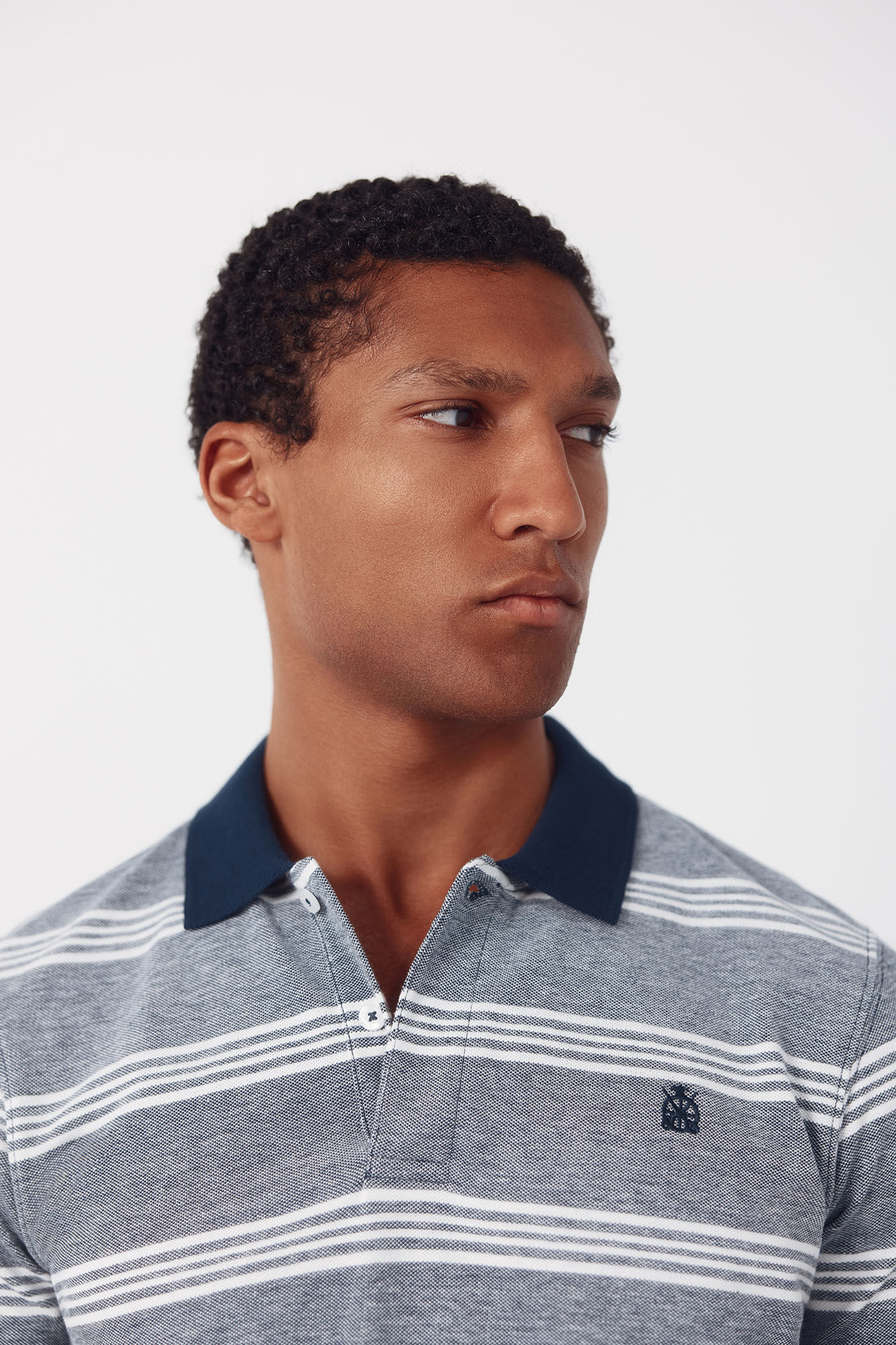 Cortefiel Polo oxford de rayas Gris