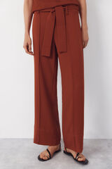 Cortefiel Pantal&oacute;n de estructura fluida Marr&oacute;n